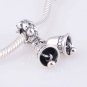 925 Sterling Silver Silver Bells Dangle Charm Bead - fits European Beads Bracelets