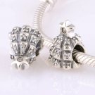 Sterling Silver Pave Christmas Tree of Lights Charm - fits European Beads Bracelets