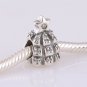 Sterling Silver Pave Christmas Tree of Lights Charm - fits European Beads Bracelets