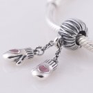 Sterling Silver Mittens Dangle Pendant Charm Bead - fits European Beads Bracelets