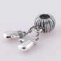 Sterling Silver Mittens Dangle Pendant Charm Bead - fits European Beads Bracelets