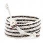 Dark Nuggets - 5 Wrap White Leather Bohemain Boho Bracelet