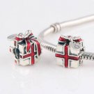925 Sterling Silver All Wrapped Up Red Ribbon Present Charm - for European Charm Bead Bracelets