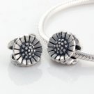 925 Sterling Silver Sunflower Charm - fits European Beads Bracelets