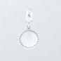 925 Sterling Silver Engravable Icon Dangle Charm - for European Beads Bracelets