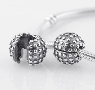 925 Sterling Silver Dotty Clip Charm - fits European Beads Bracelets
