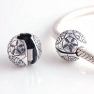 925 Sterling Silver Abstract Floral Clip Charm - fits European Beads Bracelets