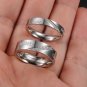 Set of Titanium Stainless Steel "Love Symmetry Line" Couple Valentine's Ring Band