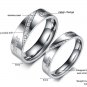 Set of Titanium Stainless Steel "Love Symmetry Line" Couple Valentine's Ring Band
