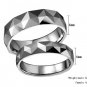 Set of Tungsten Carbide Prism Cut Silver Grey Matching Couple Lover Wedding Band Engagement Ring