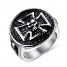 Stainless Steel Skull Design Celtic Cross Cast Men's Ring Biker Style