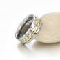 Tungsten Carbide Gold IP Inlay with Celtic Pattern Men's Ring Wedding Band