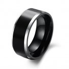 Tungsten Carbide Black IP 2 Tone Men's Ring Wedding Band Comfort Fit
