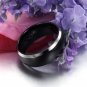 Tungsten Carbide Ring Black Dome Comfort Fit Men's Wedding Ring Band