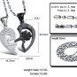 Titanium Stainless Steel Black/Silver " I Love You" Lock & Key Heart Couple Pendant Necklace Set