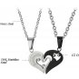 Set of Stainless Steel "Love Devotion" Matching Heart Pendant Couple Necklace
