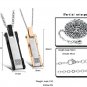 Titanium Stainless Steel Rectangle Bar Couple Pendant Necklace Set Christmas Gifts
