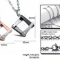 Titanium Stainless Steel Matching Square Love Couple Pendant Necklace Set