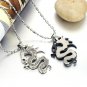 Titanium Stainless Steel Lucky Dragon Couple Pendant Necklace Set Mens Ladies
