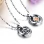 Titanium Stainless Steel Ring Pendant Necklace Set for Couple. Best Gift !