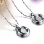 Titanium Stainless Steel Ring Pendant Necklace Set for Couple. Best Gift !
