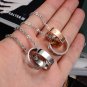 Titanium Stainless Steel "Love Affair" Couple Promise Pendant Necklace Set