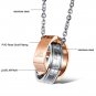 Titanium Stainless Steel "Love Affair" Couple Promise Pendant Necklace Set
