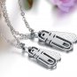 Titanium Stainless Steel Love Cross Matching Lover Couple Pendant Necklace Set