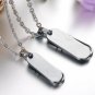 Titanium Stainless Steel Love Cross Matching Lover Couple Pendant Necklace Set