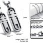 Titanium Stainless Steel Love Cross Matching Lover Couple Pendant Necklace Set
