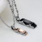 Titanium Stainless Steel Car Design Couple Pendant Necklace Set