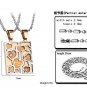 Titanium Stainless Steel Love Heart Puzzle Rose Gold Couple Pendant Necklace Set
