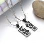 Titanium Stainless Steel Love Heart Puzzle Black Couple Pendant Necklace Set