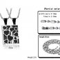 Titanium Stainless Steel Love Heart Puzzle Black Couple Pendant Necklace Set
