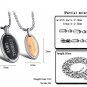Titanium Stainless Steel Oval Shaped Pendant "ETERNAL LOVE" Couple Pendant Necklace Set