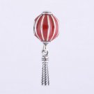 925 Sterling Silver Red Lantern Dangle Charm - fits European Beads Bracelets