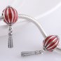 925 Sterling Silver Red Lantern Dangle Charm - fits European Beads Bracelets