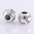 925 Silver Surround By LOVE Sparkling CZ Charm - fits European Beads Bracelets