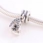 925 Silver Interlocking Heart Love Dangle Charm - fits European Beads Bracelets