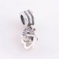 925 Silver Interlocking Heart Love Dangle Charm - fits European Beads Bracelets