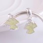 925 Silver Sparkling Snow Angel Dangle Charm - fits European Beads Bracelets