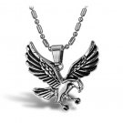 Mens Stainless Steel Flying Hunter Eagle Pendant Necklace Gothic/Punk/Funky