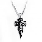 Stainless Steel Tribal Design Arrow Cross Biker Pendant Necklace