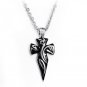 Stainless Steel Tribal Design Arrow Cross Biker Pendant Necklace
