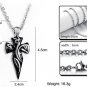 Stainless Steel Tribal Design Arrow Cross Biker Pendant Necklace