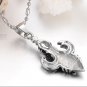 Stainless Steel Inverted Antique Fleur de Lis Men's Biker Pendant Necklace