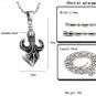 Stainless Steel Inverted Antique Fleur de Lis Men's Biker Pendant Necklace