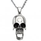 Stainless Steel Open Mouth Movable Jaw Skull Men's Biker Pendant Necklace Gothic/Punk/Funky