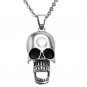 Stainless Steel Open Mouth Movable Jaw Skull Men's Biker Pendant Necklace Gothic/Punk/Funky