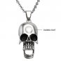 Stainless Steel Open Mouth Movable Jaw Skull Men's Biker Pendant Necklace Gothic/Punk/Funky